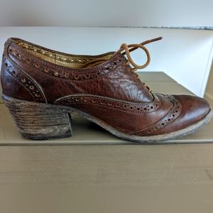 Frye Leather Lazer Cut Accent Pumps, Brown, Size 8
